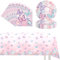 POPOYU 37Pcs Butterfly Party Paper Tableware Set,Butterfly Party Tableware Set are Crafted from Paper for Men Women Birthday Gifts PartySupplies Reusability Table Decoration