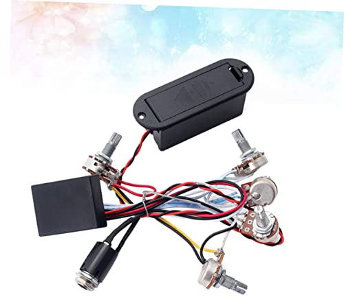 Gu51 3 Band Equalizer Vorverstärker Schaltung für Bassgitarre | 1 Volume Plus 3 Tone Pots, Balance Volume für Piezo Instrumente, Kunststoff Metall, Schwarz