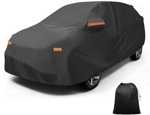 X AUTOHAUX Autoabdeckung für Hyundai Nexo - Outdoor Wasserdicht Sonne Regen Schnee Hagelschutz mit Reißverschluss Links - 210D-PU Material