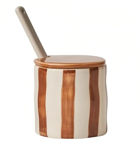 Dowbom Azucarero con tapa y cuchara, tarro de almacenamiento de 250 ml, contenedor de azúcar, azucarero, azucarera (A)