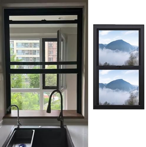 Minglez Kellerfenster Verschließbares Vertikales Beleuchtungsfenster für Küchen, Schlafzimmer-Schiebefenster mit Bruchsicherem Hartglas, Innen-WC-Fenster für Ventanas(40x90cm/16x35.5in)