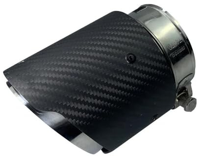 Endrohrblenden 1 Stück Einlass: 89 Mm Auslass: 101 Mm Universal-Auspuffspitzen Matt/glänzend 3 Karat Kohlefaser Schalldämpfer Auspuffrohrhalterung Schwarz Auto Auspuffblende(In89 glossy silver 1)