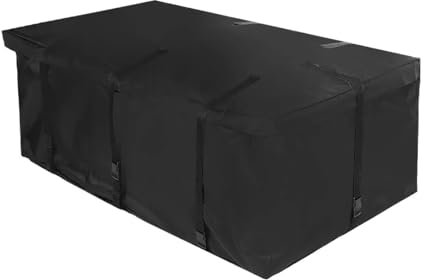 Portapacchi Portapacchi da tetto con contenitore nero, adatto per viaggi, SUV, furgoni e auto. Portapacchi in acciaio(600D Bag2)