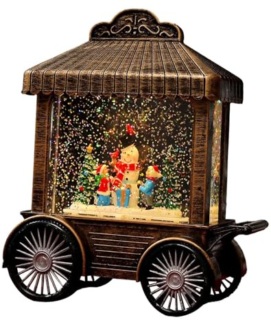 Sharplace Weihnachts-Schneekugel mit Musik, glitzernde Spieluhr, beleuchtete Weihnachtsdekoration für Tischdekoration, Geburtstagsgeschenke, Bronze