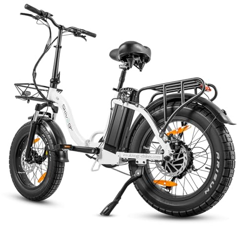 Skivogr E-Bike Klapprad 20 Zoll, City Elektrofahrrad mit Doppelsensoren | 48V20A Lithium Akku, 8-Gang Getriebe, 250W Motor, 4.0 Fettreifen, Pedelec EBike für Erwachsene, Herren Damen