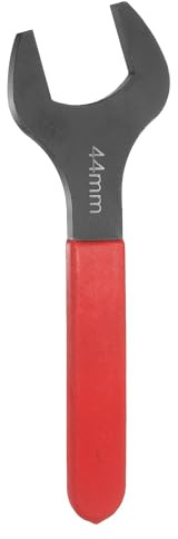 QUARKZMAN 44 mm – ensidig öppen ringnyckel, metrisk, 15° vinklad, U-formad gaffelnyckel, platt huvud, svart mutterskruvnyckel med rött handtag, för bilreparation
