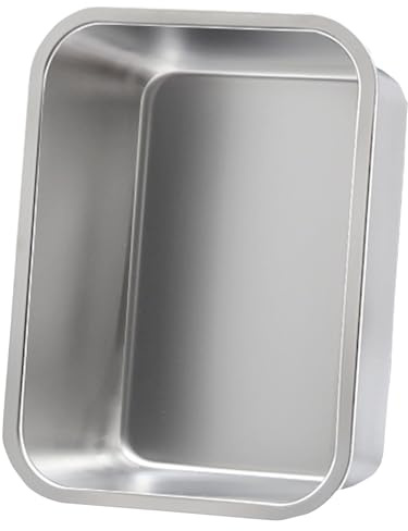 Plateau INOX, Plateau Gateau Rectangulaire, Antiadhésives et Indéformables, Robustes, Finition Miroir et Compatibles Lave-Vaisselle(40x30x10cm/15x11x3in)