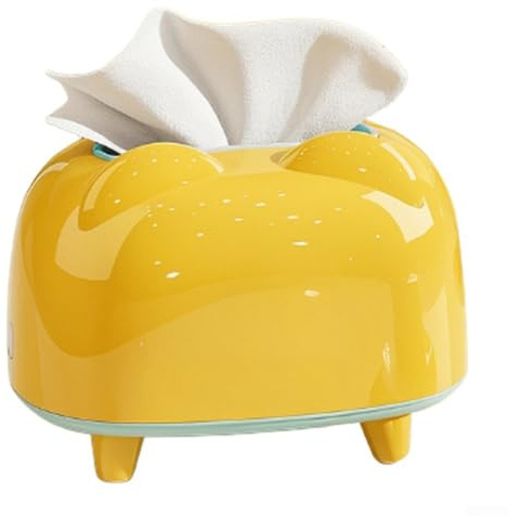 Besttoolifes Boîte à mouchoirs à ressort avec distributeur fluide pour salon, chambre, cuisine et salle de bain – Décoration d'intérieur moderne multicolore (jaune)