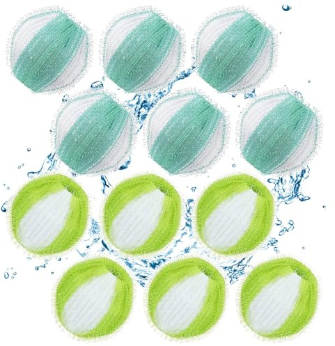 Laundry Balls, 12PCS Pet Hair Remover for Laundry, Reusable Lint Catcher Washing Machines Animal Fur Clothes Hamper Hair Remover for Laundry Bedding Clothes 12
