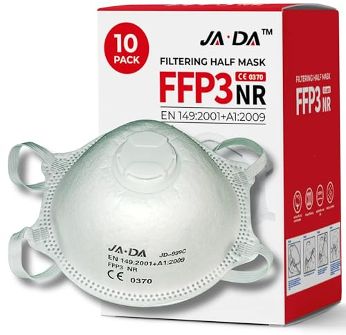 Spanner In The Works - FFP3 Mask Moulded Disposable Face Masks (Box of 10) Dust Mask - Suitable Sanding - Construction - Building - DIY - Industrial PPE Facemask Supplies