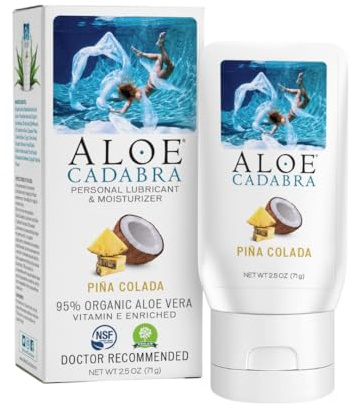 Aloe Cadabra Organic Water Based Lube, Pina Colada, 2.5oz, 1 Pack