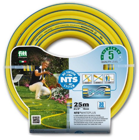 Bradas FWP1/225 5-lagig Profi Gartenschlauch 1/2 Zoll NTS, 25 m knickfest und verdrehungsfest FITT, Wasserschlauch, Gelb, 35,9x35,9x9 cm