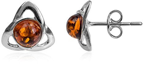 Ian and Valeri Co. Amber Sterling Silver Small Celtic Stud Earrings