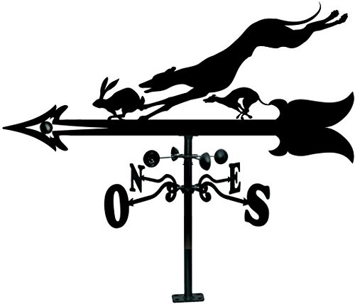 Arthifor- Veleta de Viento para Tejado con Silueta de Galgos,Negro Mate, 90 x 57x 84,5 cm (21034)