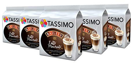 Tassimo Kapseln Latte Typ Macchiato Baileys, 40 Kaffeekapseln, 5er Pack, 5 x 8 Getränke