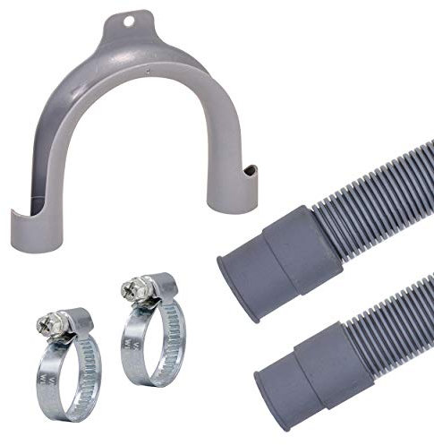 VARIOSAN Tuyau d'évacuation 12135, 2,50 m, 3/4, y compris support et colliers de serrage, pour machine à laver et lave-vaisselle