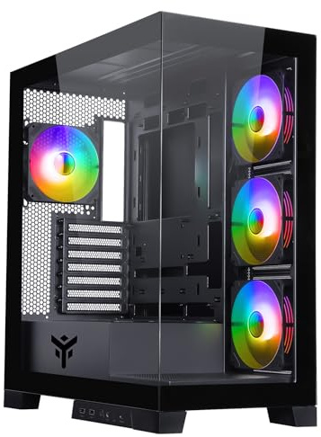 Itek Case SHOWBUI 45B - Gaming Tower, ATX, 4x12cm ARGB fan, 2xUSB3, Type-C, Side & Front Panel Temp Glass