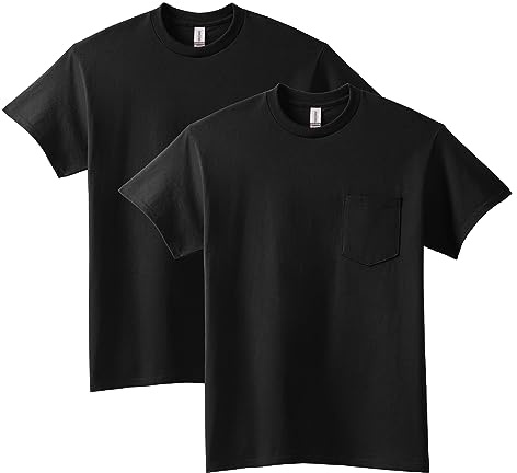 Gildan Unisex Ultra Cotton T-Shirt mit Tasche, Style G2300, 2er-Pack Hemd (2er Pack)