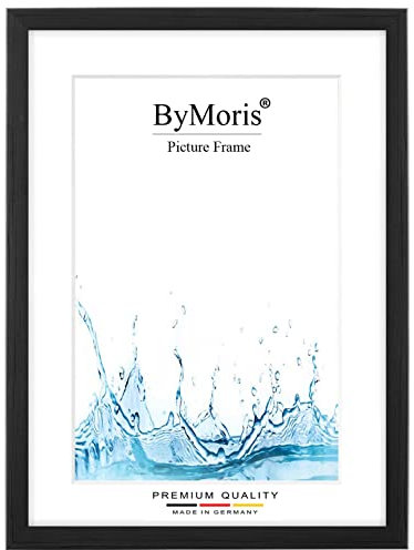 ByMoris Cornice per foto personalizzata 70 x 100 cm in Pino Nero con vetro acrilico antiriflesso, poster puzzle ritratto cornici in legno