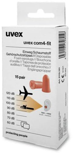 Uvex Einweg-Gehörschutzstöpsel com4-fit SNR 33 dB, 15 Paar