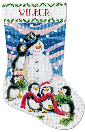 Kreuzstich Stickpackung Weihnachtsstrumpf Dressing Frosty, Zählmuster