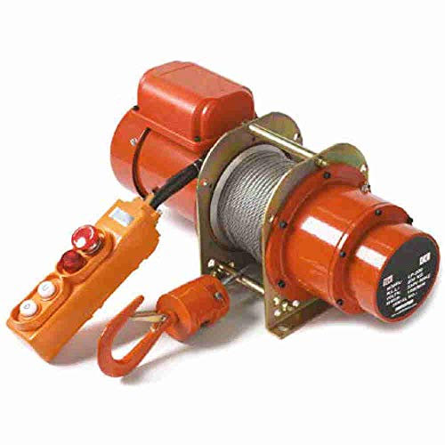 verricello elettrico professionale a 220v. Con fune a corda in acciaio kg.300 per sollevamento trazione carichi - mod. NVED300F