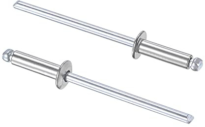 sourcing map Rivetti ciechi in acciaio inox 304 rivetti decorativi con nucleo 3,2 mm di diametro 11 mm di lunghezza impugnatura tono argento, 100 pezzi