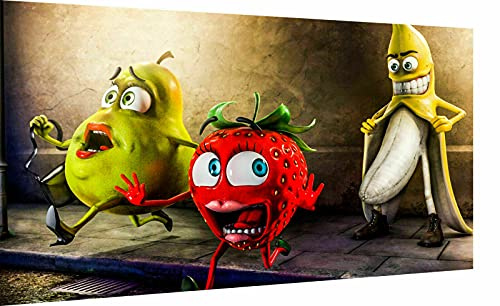 Magic Canvas Art - Bilder Funny lustige Küchen Leinwandbild 1- teilig Hochwertiger Kunstdruck modern Wandbilder Wanddekoration Design Wand Bild, Größe: 100 x 75 cm