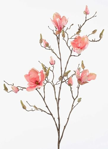 artplants.de Kunst Magnolie CAELO, rosa, 105cm - Seidenblume Magnolie