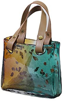 Vaso smaltato colorato con borsa tote bag, vaso colorato trasparente, serbatoio di pesce, vaso idroponico soggiorno decorazione di nozze cristallo, GIft