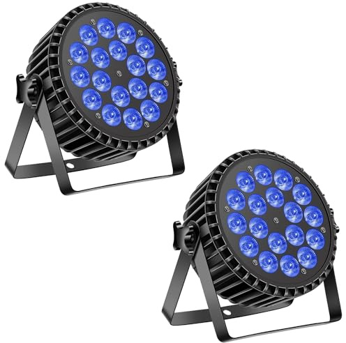 2pcs LED Par Strahler 200W Led Par Scheinwerfer 18 Bühnenlicht Par Licht,RGBW DMX512 Discolicht Partylicht Sound/Master Slave DJ Licht für Party, Konzert, Halloween, Weihnachten, Hochzeit