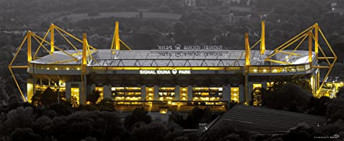 Blue-Letter Stadionposter Dortmund – hochwertiger FineArtPrint (120 x 50 cm)