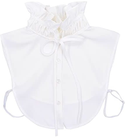 TeeYee Femme Faux col Amovible Dentelle Col Montant Col Chemisier Insert col Court Style Rétro pour Robe/Chemise 039 Blanc