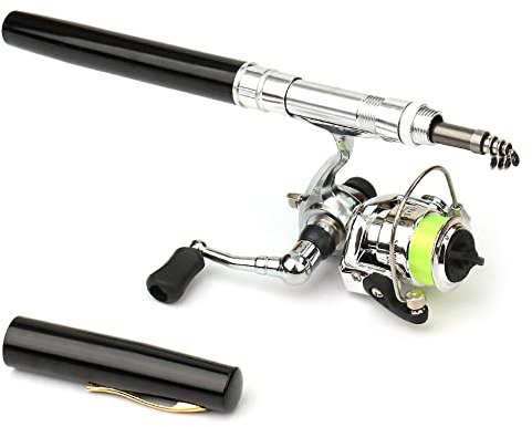 Lixada Tragbare Angelrute,Angelrutenrollenkombination,Kinderangel 8,0 Zoll kann einfach in die Tasche gesteckt Werden,korrosionsbeständig, geringes Gewicht.Angelruten für Kinder,Erwachsene