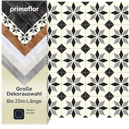 Primaflor PVC Bodenbelag Meterware - TURIN, Fliese Sintra 099M, 2,00m x 2,50m, Vinyl-Boden in Fliesenoptik für Küche, Wohn- und Badezimmer, Hochwertige Auslegware, Anti-Rutsch Oberfläche