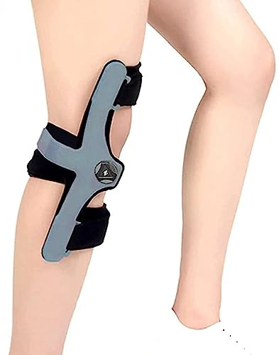 JOSBY Verstellbare Feste Knieorthese, Knie-Hyperextensions-Orthese, Rutschfester Stoff, seitliches Knopfdesign, einstellbare Größe und Winkel, für Acl, Pcl, Arthrose, Erholung nach OP