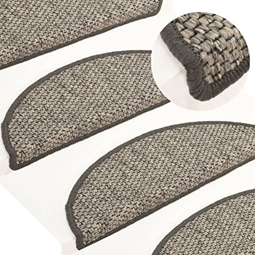 Homgoday Selbstklebende Teppiche Treppen, Sisal-Look, 15 Stück, 65 x 21 x 4 Anthrazit, warme und bequeme Decke, hochwertige Decke für Wohnzimmer, Büro, Schlafzimmer, Badezimmer