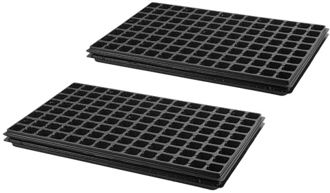 Pullmer Anzuchtplatte mit Untersetzer mit 112 Pflanzlöchern, Topfplatte, 2er-Pack, Saatplatte für 112 Töpfe 32x32 mm je Platte, perfekt für die Aussaat, für Sämlinge oder Stecklinge