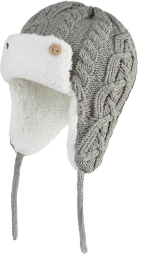 SZJIAHTM Baby Mütze Bomber Strickmütze Herbst Wintermütze Ohrenklappen Mütze Beanie Fleece Gefütterte Strickmütze Trappermütze für Jungen Mädchen