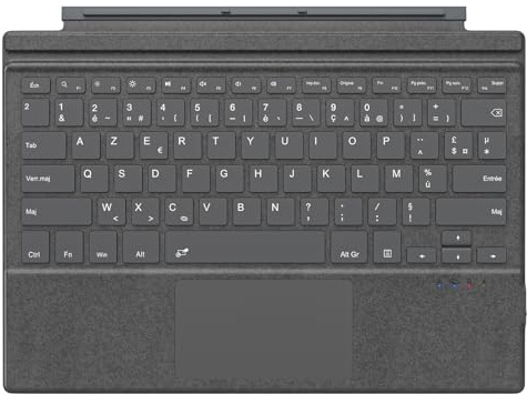 MoKo Clavier Français Bluetooth AZERTY pour Surface Pro7+/7/6/5/4/3 Grigio | Bluetooth avec Pivot Rotatif Fin, Batterie au Lithium Intégrée