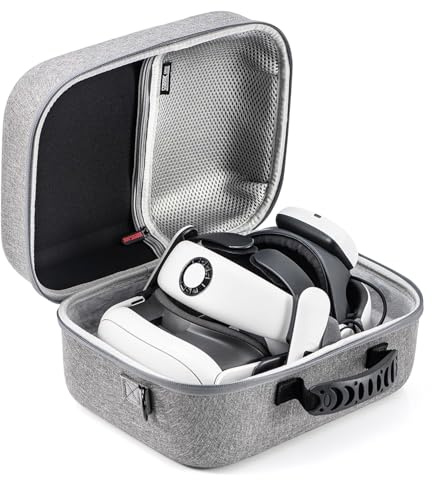 DEVASO Große Tasche für Meta Quest 3, Reisen Lagerung Tragetasche Kompatibel mit Kiwi Design/BOBOVR Akku Elite Strap und Anderem Zubehör, Hartschalen Tasche für Reisen und Aufbewahrung