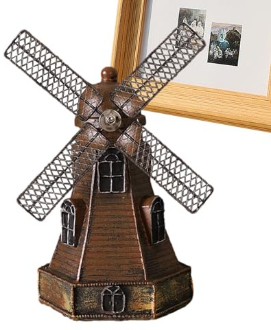 Moulin à vent miniature hollandais vintage – Ornements miniatures de moulin à vent, ornements artisanaux, statue de moulin à vent exquise pour affichage de bureau