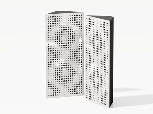 Lot de 2 pièges à basses d'angle acoustiques étroits | Diffusion - Réflexion - Insonorisation - Isolation | 50x23cm | Plaques perforées de couleur : (Plastique blanc brillant, REBAT)