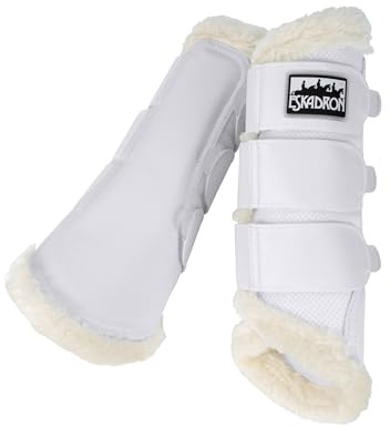 Eskadron Gamaschen Soft MESH FAUXFUR, atmungsaktives Meshmaterial Farbe weiß, Größe XL
