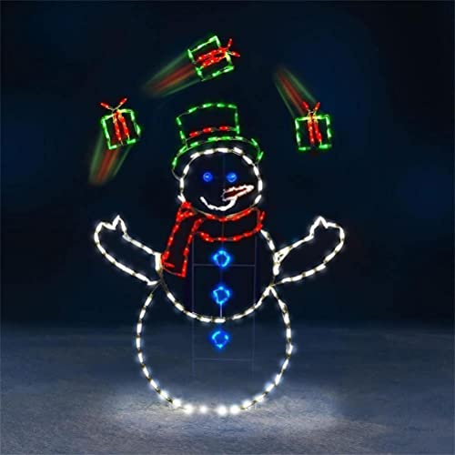 Weihnachtsspaß, Animiertes Schneemann-Licht, Schneeballschlacht, Aktives Lichterketten-Rahmendekor, Animierte Weihnachtsdekoration, für Draußen, Drinnen, Zuhause, Garten, (A)