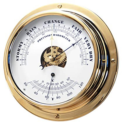 Barómetro tradicional, termómetro barómetro, reloj romano y barómetro con higrómetro y termómetro incorporados(150mm)