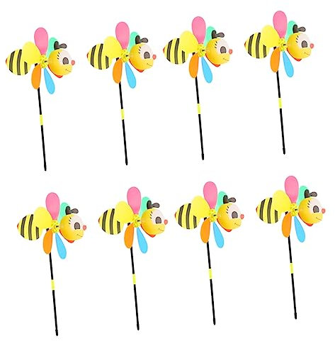 PHENOFICE 8 Stück Bienenwindmühle 3D-Modell Premium-gartendekoration Cartoon-windrad Für Innen Außen Quadratische Dekoration Lange Lebensdauer