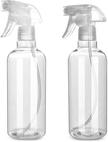 SANEMBER Plastic Spray Bottles, 16.9oz/2Pack,Adjustable Spray Bottles for Cleaning, Empty Spray Bottle For Hair, Plants, Pet, Vinegar, Cooking,Cleaning Solutions (2)