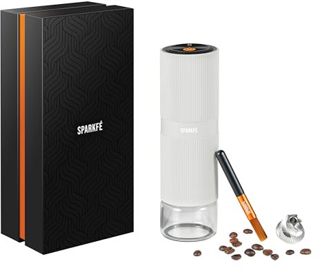 Portable Electric Coffee Grinder, Rechargeable Handheld Grinder with Stainless Steel Conical Burr, Adjustable Grind Settings, for Espresso, Moka, Pour Over, French Press, Cold Brew, Marshmallow