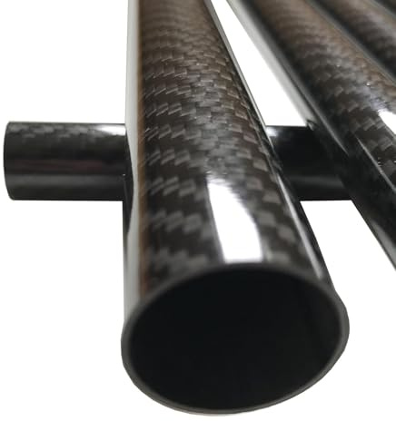CHZDPP Carbohnfaserrohre Kohlefaserschläuche, Hohles Kohlefaser-Rundrohr für Robotik/Drohnen/Angelruten, Anpassbare Pultruded Carbon Fiber Rods für 3D-Drucker(45x40x1000MM)